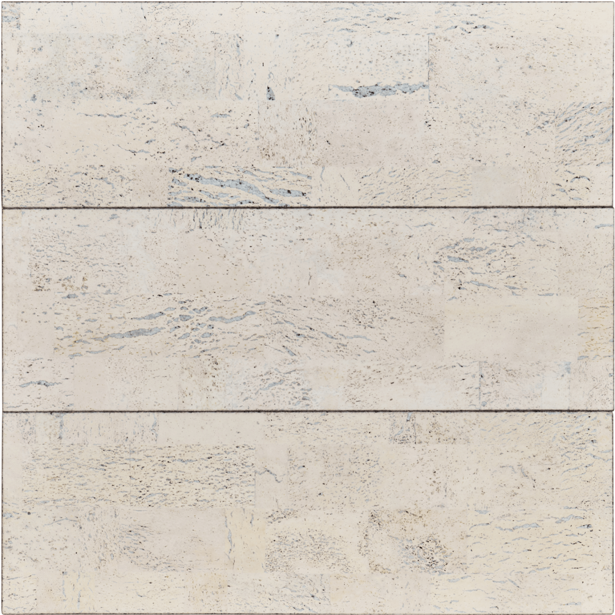 Natural cork floor planks in light beige finish with soft grain texture