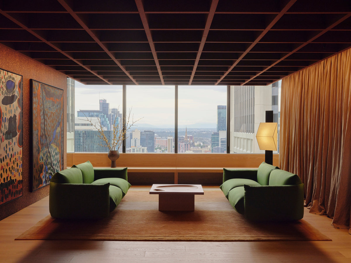 A room designed with cork tile